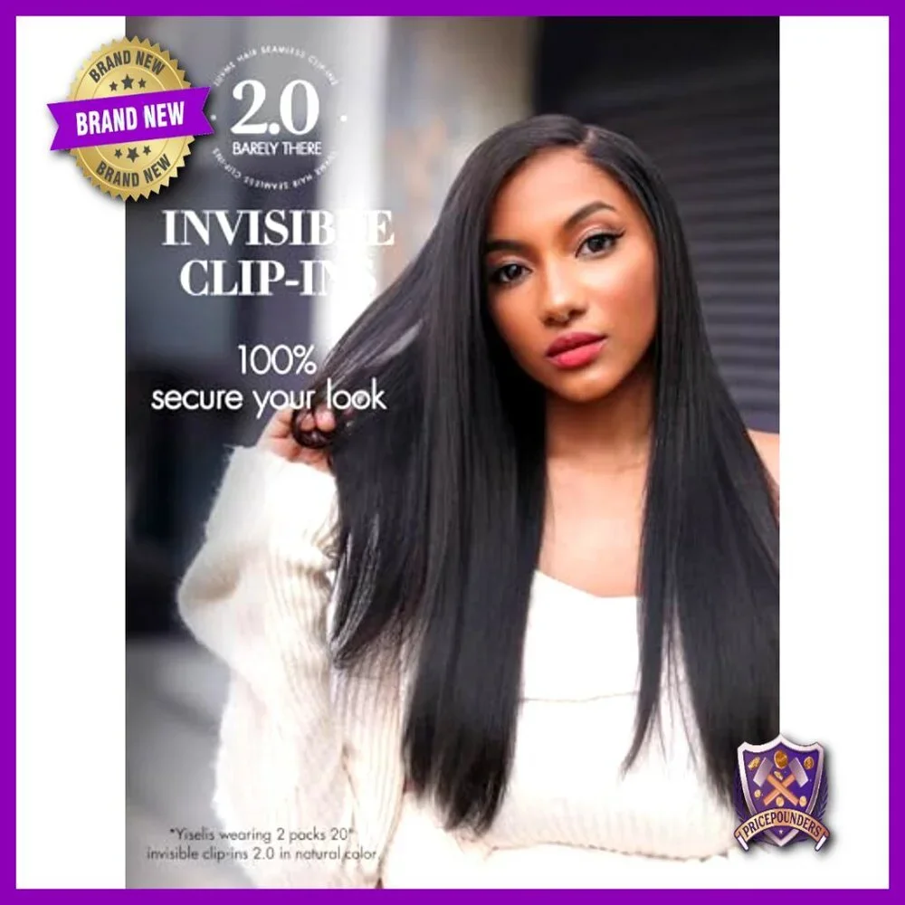 18 Inch Human Hair Clip In Extensions, 110g 6Pcs, Yaki Straight, Remy